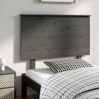 Berkfield Bed Headboard Grey 104X6X82.5 Cm Solid Wood Pine - image 1