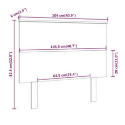 Berkfield Bed Headboard Grey 104X6X82.5 Cm Solid Wood Pine - thumbnail 6
