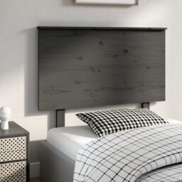 Berkfield Bed Headboard Grey 104X6X82.5 Cm Solid Wood Pine - thumbnail 4