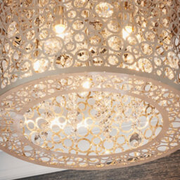 Anson Lighting Filipa Chrome Effect And Clear K5 Faceted Crystal Glass 5 Light Flush Ceiling Fitting - thumbnail 4
