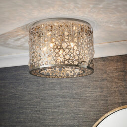 Anson Lighting Filipa Chrome Effect And Clear K5 Faceted Crystal Glass 5 Light Flush Ceiling Fitting - thumbnail 3