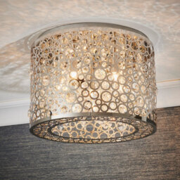Anson Lighting Filipa Chrome Effect And Clear K5 Faceted Crystal Glass 5 Light Flush Ceiling Fitting - thumbnail 2