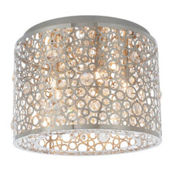 Anson Lighting Filipa Chrome Effect And Clear K5 Faceted Crystal Glass 5 Light Flush Ceiling Fitting - thumbnail 1