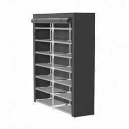 Thehotsale 7-Tier Shoe Rack Double-Row Shoe Cabinet With Roll-Up Door And Dustproof Cover - thumbnail 5