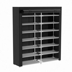 Thehotsale 7-Tier Shoe Rack Double-Row Shoe Cabinet With Roll-Up Door And Dustproof Cover - thumbnail 4