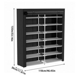 Thehotsale 7-Tier Shoe Rack Double-Row Shoe Cabinet With Roll-Up Door And Dustproof Cover - thumbnail 7