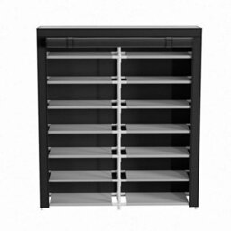 Thehotsale 7-Tier Shoe Rack Double-Row Shoe Cabinet With Roll-Up Door And Dustproof Cover - thumbnail 3