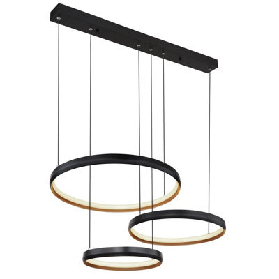 Luminosa Lighting Luminosa Halli Pendant Ceiling Light Matt Black 3X Led Dimmable 2700-6000K Remote Control - image 1