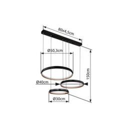 Luminosa Lighting Luminosa Halli Pendant Ceiling Light Matt Black 3X Led Dimmable 2700-6000K Remote Control - thumbnail 9