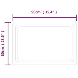 Berkfield Led Bathroom Mirror 90X60 Cm - thumbnail 5