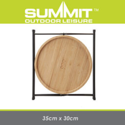 Collapsible Bamboo Table / Tray Round Side Strong Frame - thumbnail 2