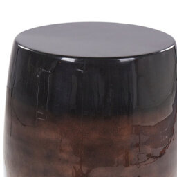 Beliani Modern Glam Iron Drum Side Table Black And Golden Brown 28Cm Round Top For Living Room And Bedroom - thumbnail 3