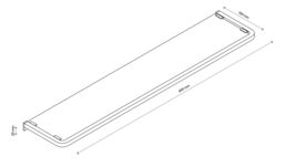 GoodHome Elland Matt Black Wall-Mounted Bathroom Shelf (D)12Cm (H)2Cm (L)60Cm - thumbnail 3
