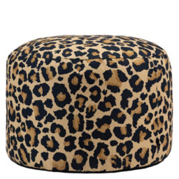 Icon Milano Leopard Soft Woven Kyoto Round Footstool Bean Bag, Multicolour - thumbnail 3