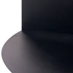 Wyld And Coco Evercraft Black Metal Round Side Table With Built-In Shelf, Open-One-Side Geometric End Table - thumbnail 5
