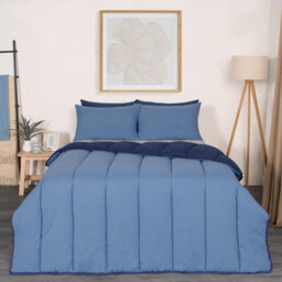 OHS Coverless 10.5 Tog Duvet & Pillowcase, Navy/blue - Single - thumbnail 2
