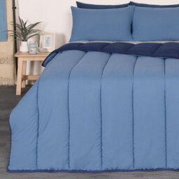 OHS Coverless 10.5 Tog Duvet & Pillowcase, Navy/blue - Single - thumbnail 3