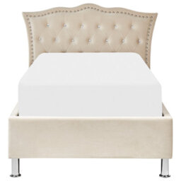 Beliani Ottoman Bed Velvet Metz 90 X 200 Cm (Eu Single) Beige - thumbnail 7
