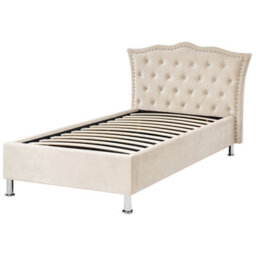 Beliani Ottoman Bed Velvet Metz 90 X 200 Cm (Eu Single) Beige - thumbnail 4