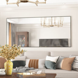 Cassilando Sleek Black Full Length Mirror/standing Wall Mirror 165 X 60Cm/64.96X23.62In  Aluminum Frame Full Leaning Or Hanging - thumbnail 4