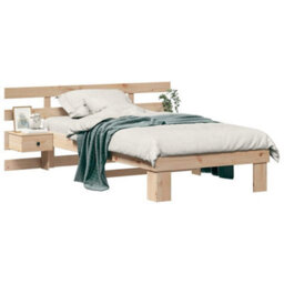 Walplus Bed Frame With Headboard Brown 90 X 200 Cm Solid Pine Wood - thumbnail 3