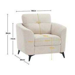 More4Homes Solna Modern Scandi Style Fabric Living Room Chair (Beige) - thumbnail 8