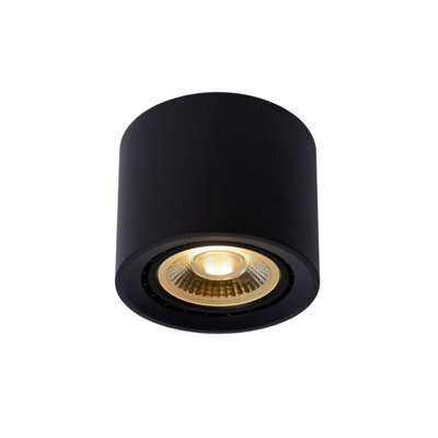 Lucide Fedler Modern Surface Mounted Ceiling Spotlight 12Cm - Led Dim To Warm - Gu10 - 1X12W 2200K/3000K - Black - image 1