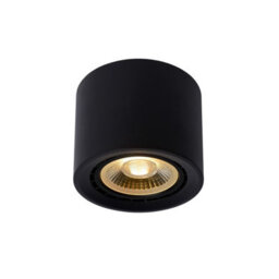 Lucide Fedler Modern Surface Mounted Ceiling Spotlight 12Cm - Led Dim To Warm - Gu10 - 1X12W 2200K/3000K - Black - thumbnail 1