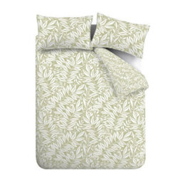 Catherine Lansfield Sorrel Leaf Reversible King Duvet Cover Set With Pillowcases Green - thumbnail 6