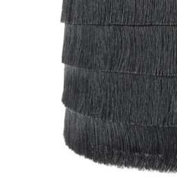 Wyld and Coco Aurahome Black Fringe Pendant Lamp With Polyester Fabric Shade, 300mm Diameter, 750mm Height - thumbnail 6