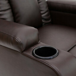 More4Homes Oscar Pushback Leather Recliner Chair W Cupholders (Brown) - thumbnail 7