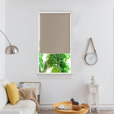 GoodHome Iwerne Corded Beige Blackout & Thermal Roller Blind (W)90Cm (L)180Cm - image 1