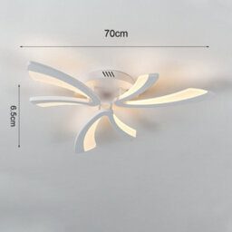 Living And Home Unique 3 V-Shaped Petals White Acrylic Shade Led Semi Flush Ceiling Light Fixture Dimmable - thumbnail 8