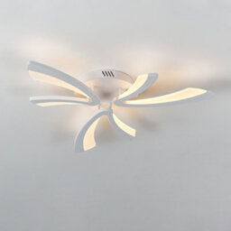 Living And Home Unique 3 V-Shaped Petals White Acrylic Shade Led Semi Flush Ceiling Light Fixture Dimmable - thumbnail 4