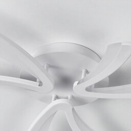 Living And Home Unique 3 V-Shaped Petals White Acrylic Shade Led Semi Flush Ceiling Light Fixture Dimmable - thumbnail 6