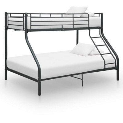 Walplus Bunk Bed Frame Without Mattress Black Metal 140X200 Cm/90X200 Cm - image 1