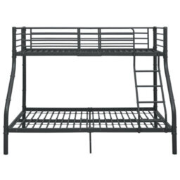 Walplus Bunk Bed Frame Without Mattress Black Metal 140X200 Cm/90X200 Cm - thumbnail 3