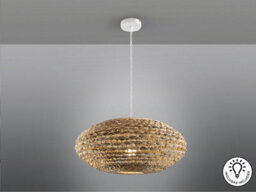 Luminosa Lighting Luminosa Nana Wire Frame Pendant Ceiling Light Rattan 1Xe27 900Lm - Uk Stock - thumbnail 4