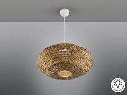 Luminosa Lighting Luminosa Nana Wire Frame Pendant Ceiling Light Rattan 1Xe27 900Lm - Uk Stock - thumbnail 5