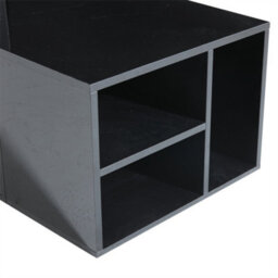 Abrihome Black High-Gloss Coffee Table With Led Lighting & 2 Drawers, Sofa Side Table, Open Storage, 100X50X35Cm - thumbnail 8
