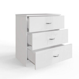 Fwstyle 3 Drawer White Gloss Chest Of Drawers - thumbnail 3
