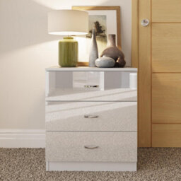 Fwstyle 3 Drawer White Gloss Chest Of Drawers - thumbnail 2