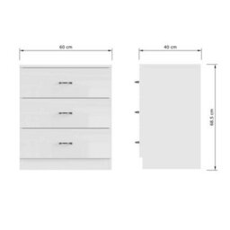 Fwstyle 3 Drawer White Gloss Chest Of Drawers - thumbnail 5