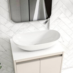 Royal Bathrooms Orion 600mm Warm Taupe Wall Hung Plain White Countertop Vanity Unit 2 Drawer With Cesar Basin & Chrome Accent Trim - thumbnail 5