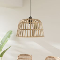 GoodHome Fieldfare Natural Bamboo Round Lamp Shade (D)38Cm - thumbnail 8