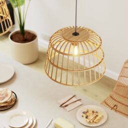 GoodHome Fieldfare Natural Bamboo Round Lamp Shade (D)38Cm - thumbnail 6