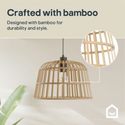 GoodHome Fieldfare Natural Bamboo Round Lamp Shade (D)38Cm - thumbnail 9