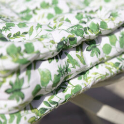 Dibor Set Of 4 Green Leaf Print Outdoor Garden Chair Seat Pad Cushions - thumbnail 5