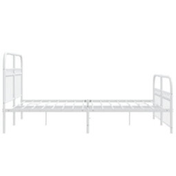 Berkfield Metal Bed Frame Without Mattress With Footboard White 137X190Cm - thumbnail 5