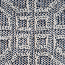 Loomed Blue Geometric Tile Textured 3D Pile Living Area Rug 160X230Cm - thumbnail 3